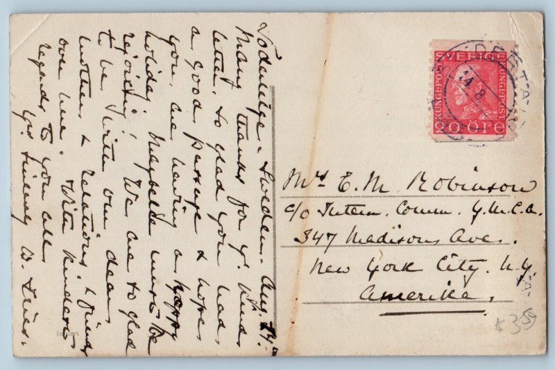 Sodertelje Sweden Postcard Bjorkudden River View c1920's Antique RPPC Photo