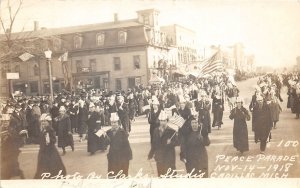 J59/ Cadillac Michigan RPPC Postcard c1918 Peace Parade Patriotic 237