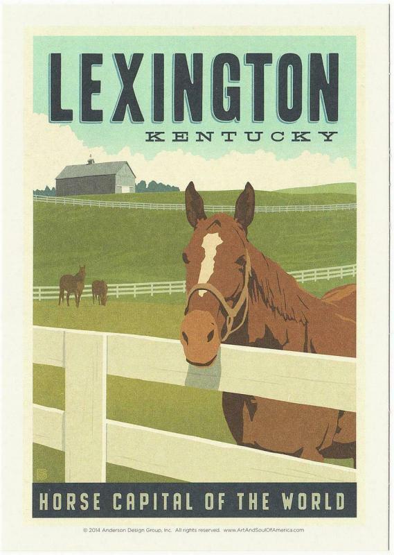 Postcard of Lexington Kentucky Horse Capital Travel Poster Style Postcard