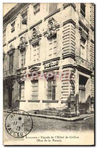 Old Postcard Avignon Facade De I & # 39Hotel De Crillon Rue de la Masse