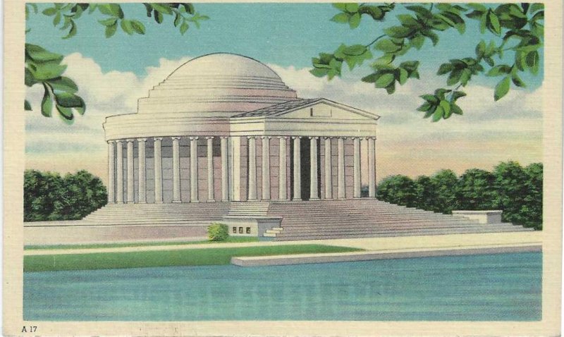 Vtg 1940's Thomas Jefferson Memorial, Washington D.C. Postcard