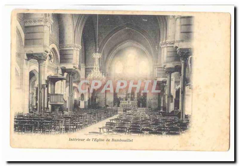 Old Postcard Interior of & # 39eglise Rambouillet