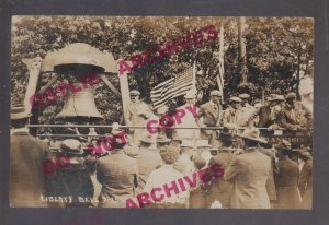 Salem OREGON RPPC 1915 LIBERTY BELL Cross-Country Tour to PPIE Expo FLAG OR