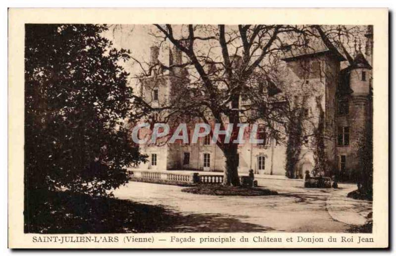 Old Postcard Saint Julien L & # 39Ars Main facade of the Chateau and Dungeon ...