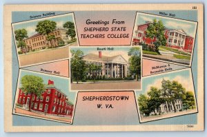 c1940 Shepherdstown West Virginia Postcard Greetings From Shepherd State College
