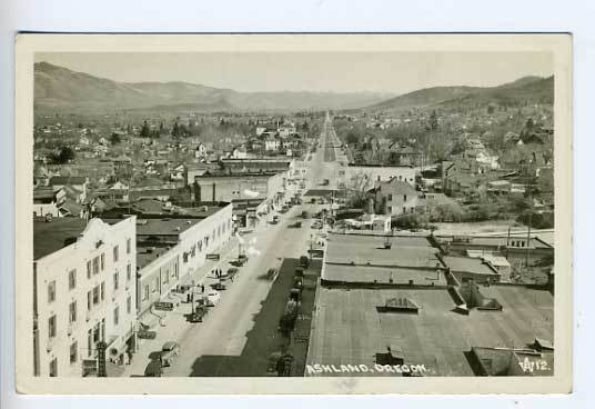 Ashland OR Street View Old Cars RPPC Postcard