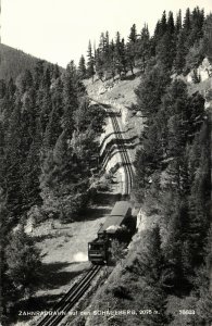 austria, Zahnradbahn auf den Schneeberg, Rack Railway Train, RPPC Postcard