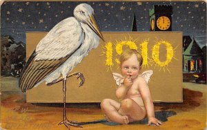 New Year Greetings Year Date 1910 Postcard