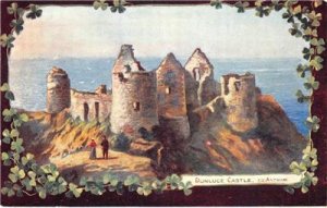 DUNLUCE CASTLE County Antrim, Ireland Tuck Oilette c1910s Vintage Postcard