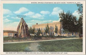 Mineral Springs Apartments Thermopolis, WY Big Horn Hot Springs Vintage Postcard