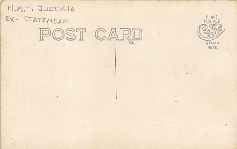 Justicia Ex - Statendam, Real Photo Misc Ship Line Ship 