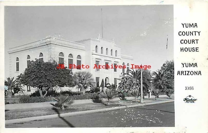 AZ, Yuma, Arizona, RPPC, Yuma County Court House, Frashers Photo No X496