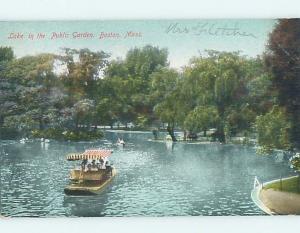 Divided-Back SMALL BOAT AT THE PUBLIC GARDEN Boston Massachusetts MA hp8897