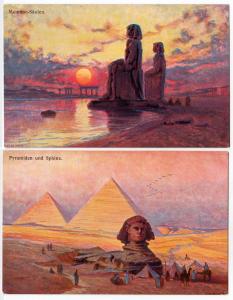 2 - Memnon-Saulen & Pyramiden und Sphinx