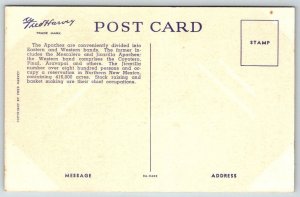 Fred Harvey  New Mexico Postcard -  Native American Indian  Buffalo Calf  Apache