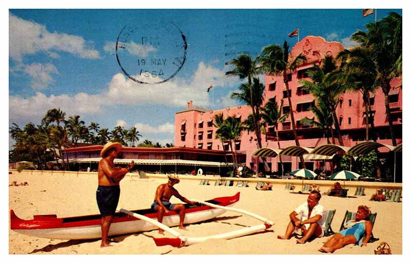 Postcard BEACH SCENE Honolulu - Waikiki Hawaii HI AS2363