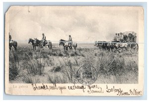 C. 1905 Stage Coach & Guards La Galera Western Cowboy Postcard F135E