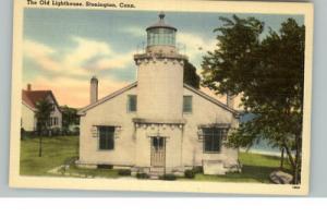 STONINGTON CT Lighthouse Old Postcard