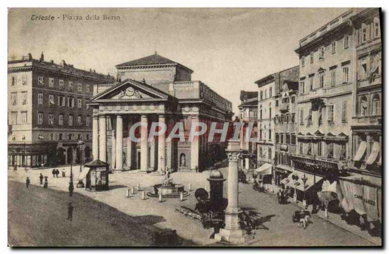 Postcard Old Trieste Piazza Della Borso