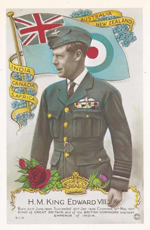 King Edward VIII Blue Army Uniform New Zealand Tampex 1986 Exhibition Postcard