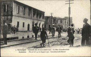 Salonique Thessaloniki Greece Historic Fire of 1917 Disaster Vintage Postcard