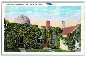 1944 The Observatory At Birthplace Of Maria Mitchell Scene Nantucket MA Postcard