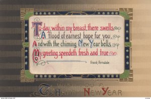 Silk Insert ; Wish you a happy New Year , 1900-10s