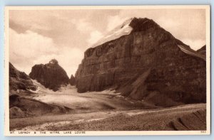 Banff Canada Postcard Mt. Lefroy & The Mitre Lake Louise c1910s Unposted Antique