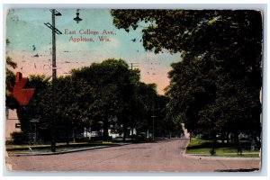 1913 East College Avenue Appleton Wisconsin WI Posted Antique Postcard