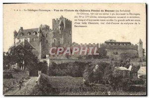 Old Postcard View of the Dordogne & # 39entree the feudal castle of Beynac