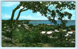 CHRIST CHURCH, BARBADOS West Indies ~ Birdseye OISTINS BAY c1950s  Postcard