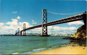 San Francisco Bay Bridge Oakland California CA Mike Roberts Postcard Unposted 