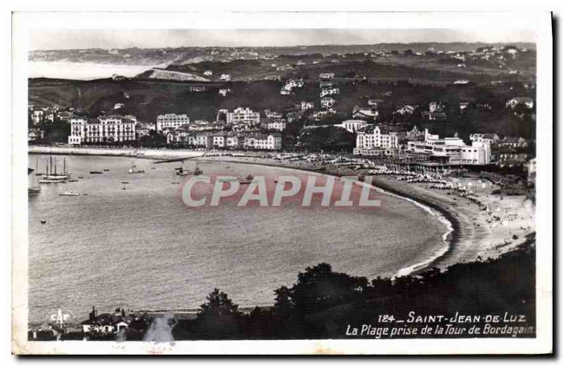 Old Postcard Saint Jean de Luz The Beach Tower taken Bordagain