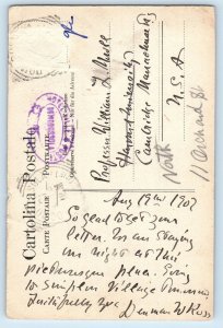 Domodossola Piedmont Northern Italy Postcard Market Square and Via Brione 1907