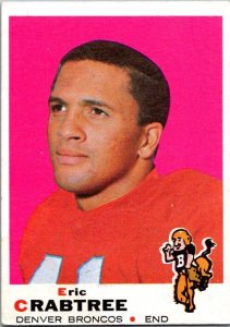 1969 Topps Football Card Eric Crabtree Denver Broncos sk5440