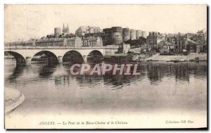 Old Postcard Angers Le Pont De La Chaine And Lower Chateau