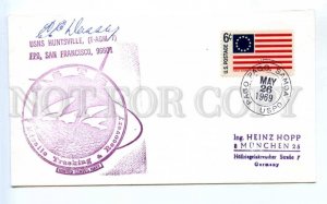 418739 USA 1969 year Missile Tracking SAMOA SPACE COVER w/ signature