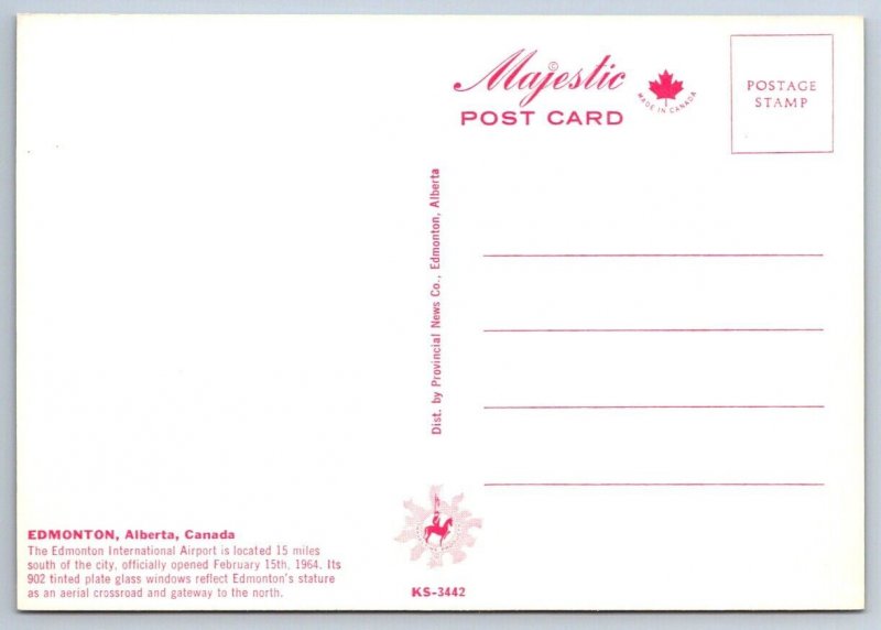 Edmonton International Airport, Alberta, Chrome Postcard