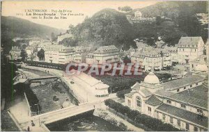 Old Postcard La Bourboule Overview to Roche des Fees