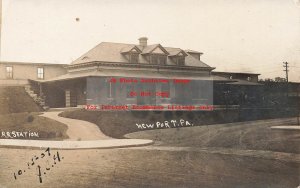 Depot, Pennsylvania, Newport, RPPC, Pennsylvania Railroad Station, Photo