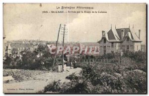 Old Postcard Brittany Picturesque St Cast Arrival by Road Column