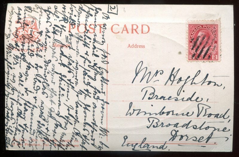 h1282 - VANCOUVER BC Postcard 1920s Burrard Inlet Entrance. Steamer