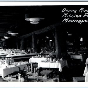 c1950s Minneapolis, MN RPPC Dining Room Tables Cabin Decor Real Photo Minn A168