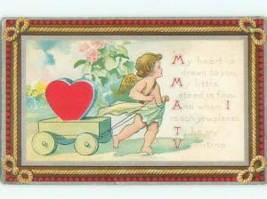 Divided-Back CUPID VALENTINE SCENE Cute Postcard W7621