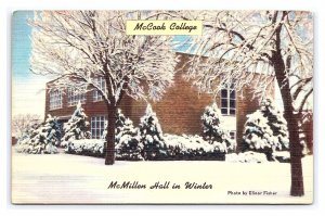 McCook College McMillen Hall In Winter McCook Nebraska c1961 Postcard