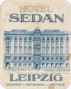 Germany Leipzig Hotel Sedan Vintage Luggage Label sk3797