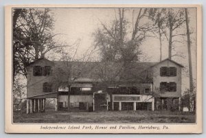 Harrisburg PA Independence Island Park House And Pavilion c1905 Postcard F35