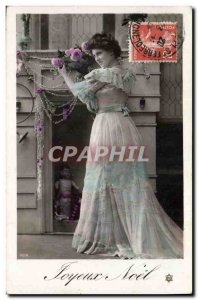 Old Postcard Fantaisie Christmas Doll
