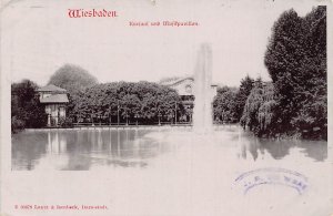 L311 Germany 1902 Wiesbaden Kursaal und Mussifpavillon vintage postcard