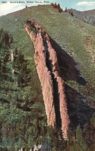 Vintage Postcard 1930's Devil's Slide Geological Formation Weber Canyon Utah UT